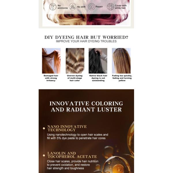 OEM Healthy Looking Hair Dye Color Cream Ammonia Free Hair Colour Cream