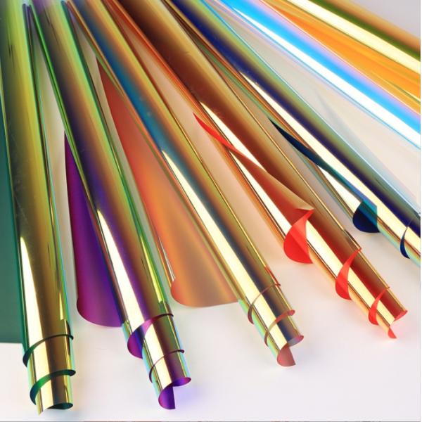 Diseño de moda en papel de embalaje para flores y rosas, color mágico de doble cara, embalaje colorido de siete colores y luz