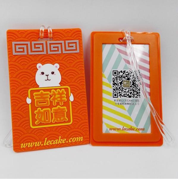 Fashionable Orange Silicone Luggage Tags / Travel Hotel Tags For Advertisement Gift