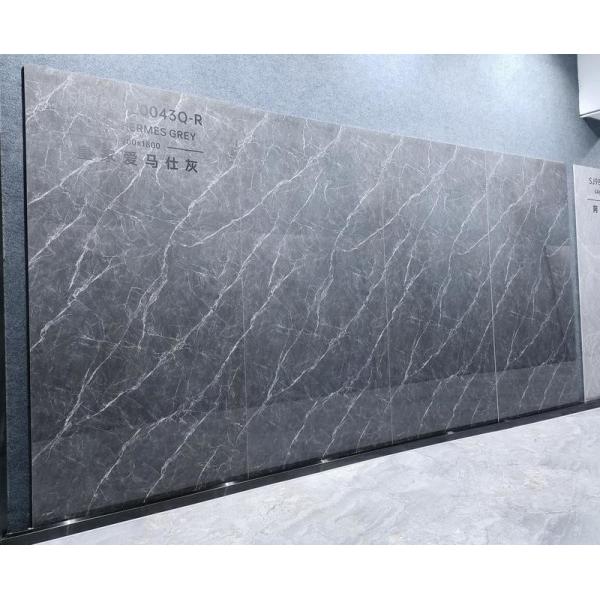 Black Marble Look Polished Glazed Porcelain Tile 900x1800mm