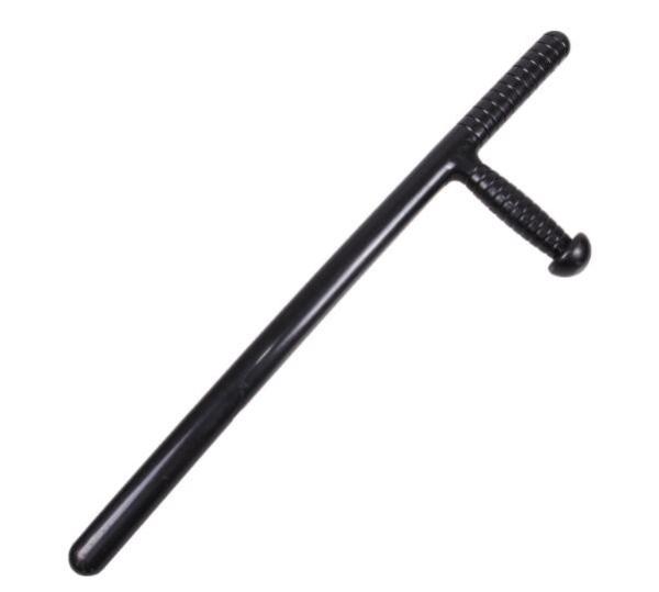 NIj standard Police baton T Type Anti Riot Baton PC ABS Black Color 60cm With Holder