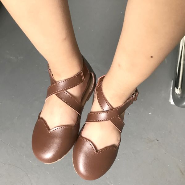 Anti Slippery Size20-31 Cowhide Real Leather Dress Sandals