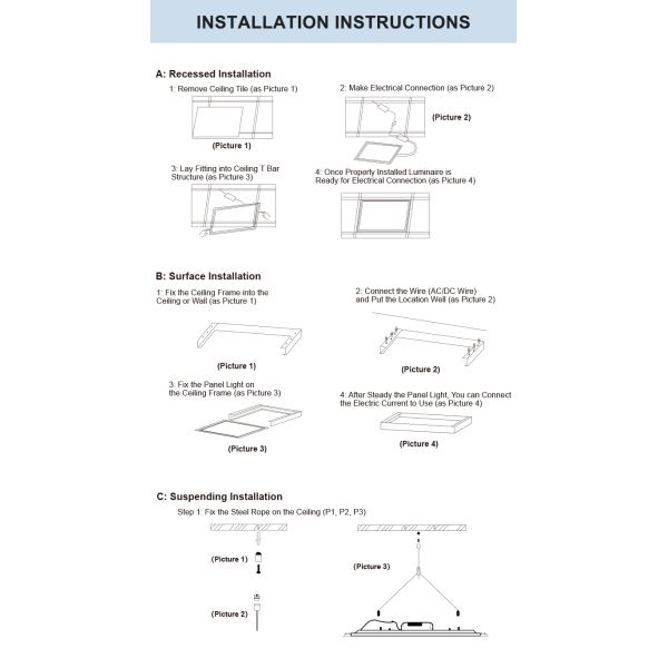 Dimmable LED Flat Panel Light with Anti-Glare Design and 50000 Hours Lifespan for Home and Office