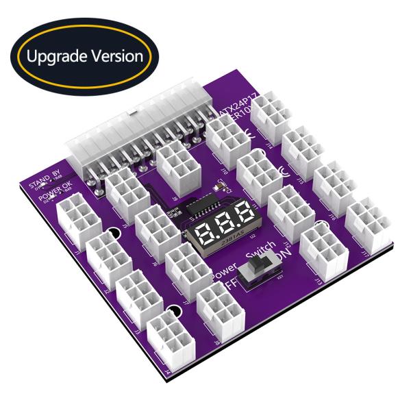 Mise à niveau de la version ATX Power Supply Breakout Board Avec 17 PCS ATX 6Pin connecteur d'alimentation pour l'extraction d'ETH / Bitcoin