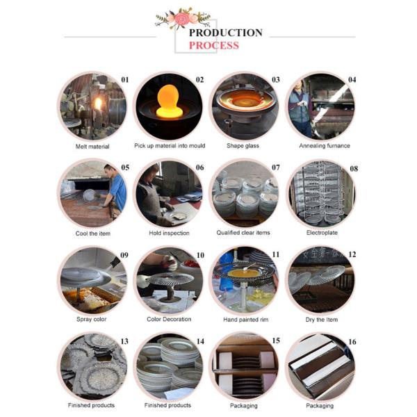 Embossed Electroplated Round Crystal Glass Plates With Unique Texture