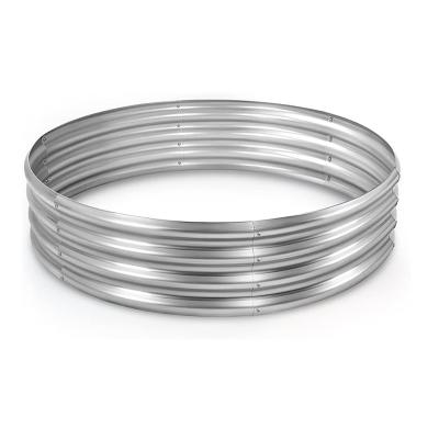 Easy To Assemble Round Metal Raised Garden Beds Outdoor 2*1Ft  Sliver