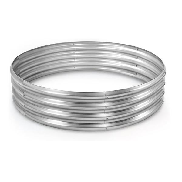 Easy To Assemble Round Metal Raised Garden Beds Outdoor 2*1Ft  Sliver