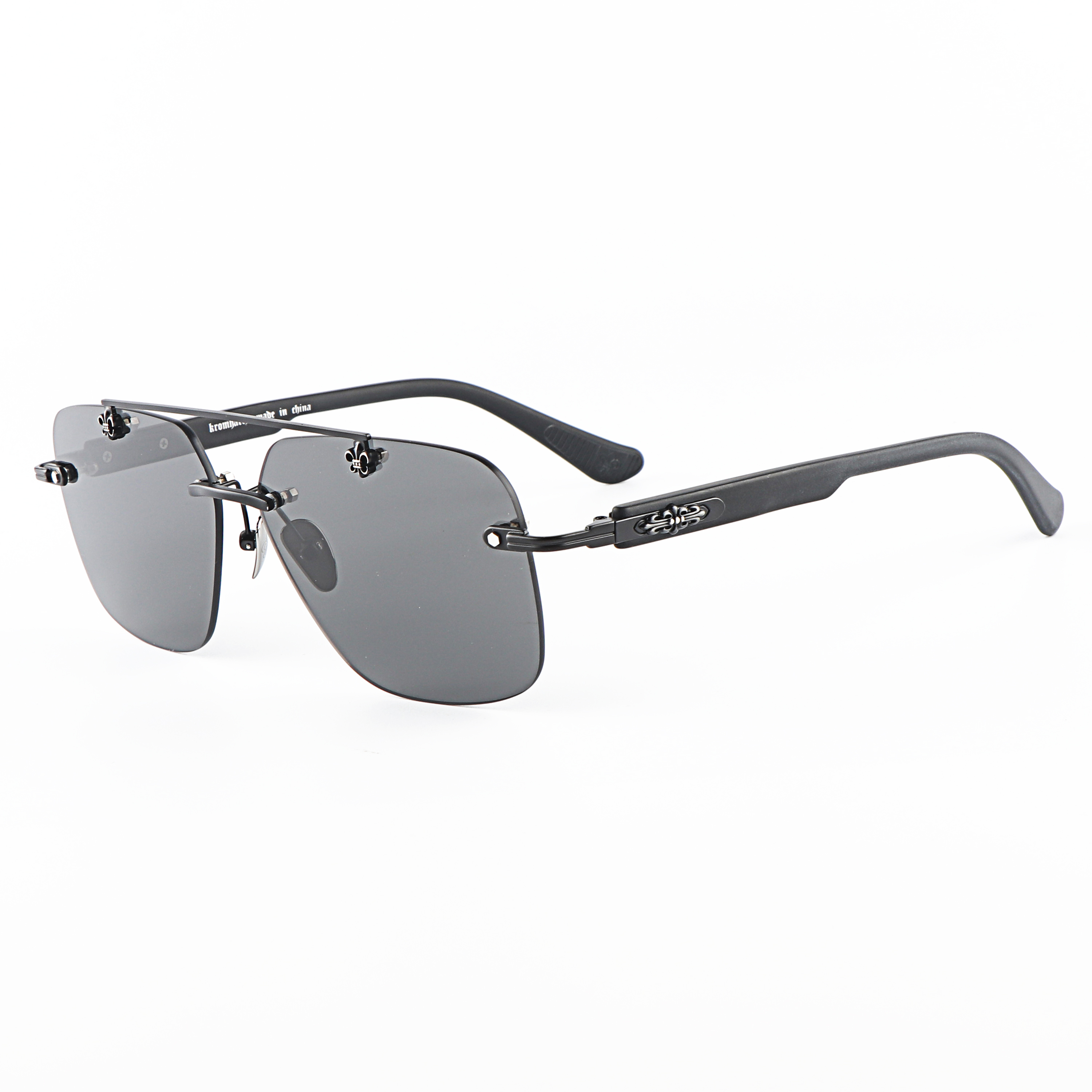 Design Decoration Retail Men pilot Motorcycle Tea Shades Glasses Unisex Uv400 Titanium Rimless Sports Customize Sunglasses China