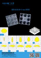 49.8×49.8mm 8 en 1 5050 LEDs Lentille haute puissance Lentille LED imperméable à l'eau pour l'éclairage de rue et d'inondation