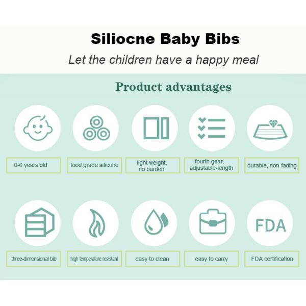 Antibacterial Toddler silicone scoop bib Waterproof Feeding Bibs With Crumb Catcher