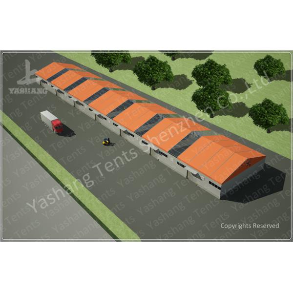 Customised Orange Warehouse Temporary Storage Shelters Huge Tent Rentals Eco Friendly