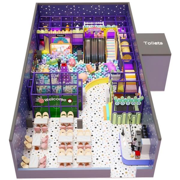Purple Themed Indoor Playground Fun Filled Commercial Play Equipment For Children