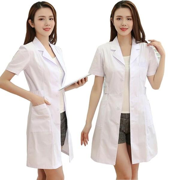 60 Cotton 40 Polyester Hospital Uniforms White Lab Coat For Women
