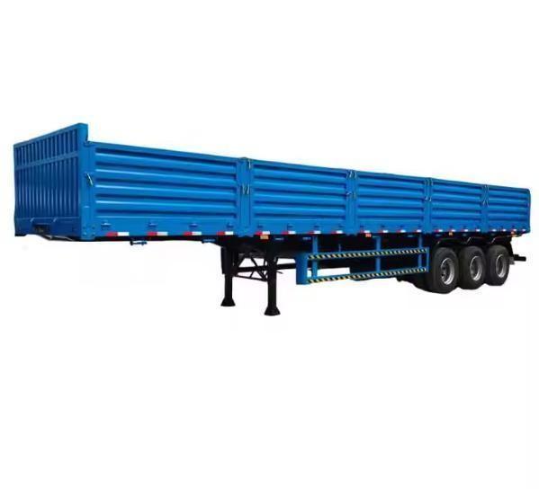 3 Axles Sidewall Open Bulk Cargo Transport Semi Trailer With Van Type 1840mm Tread