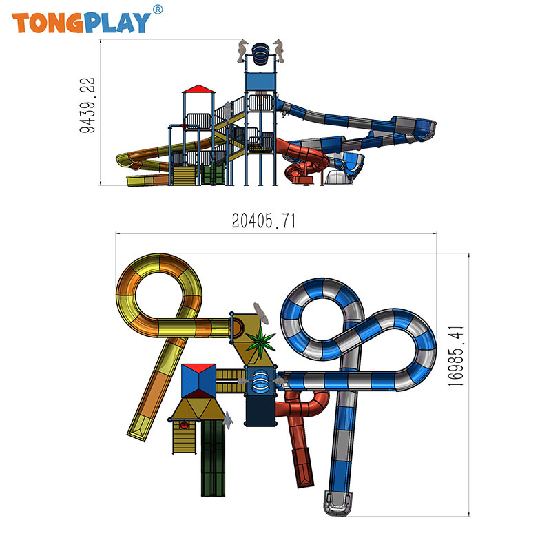 Water Park Slides Outdoor Residential Home Use Fiberglass Material for Kids and