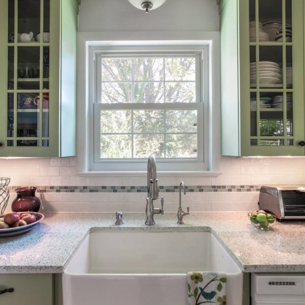 American Country Style Sage Green Shaker Kitchen Cabinets Medium Size