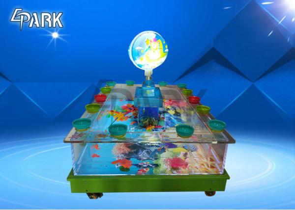 Outdoor Playground Coin Operated Arcade Machines / Kids Fish Shot Game Machine Clear Glass Fishing Pond
