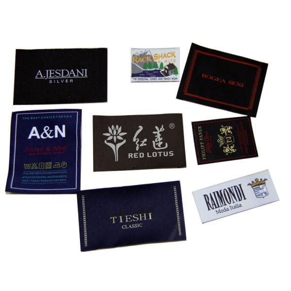 50D Polyester Yarns Clothing Woven Labels custom color size For Clothes / Gifts