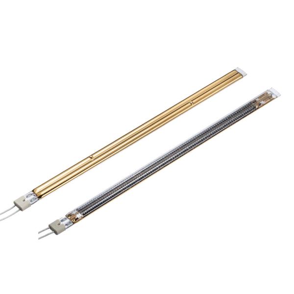 Lampe à chauffage infrarouge en fibre de carbone double tube enduit d'or de 4000 W