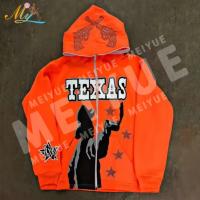 Fabricante de ropa Rhinestones de moda personalizada con capucha con capucha con sudadera con capucha personalizada HOP HOP HOP ENCENDIDO CARDIA CON CONDICIÓN CONDICIÓN DE CARA FULA