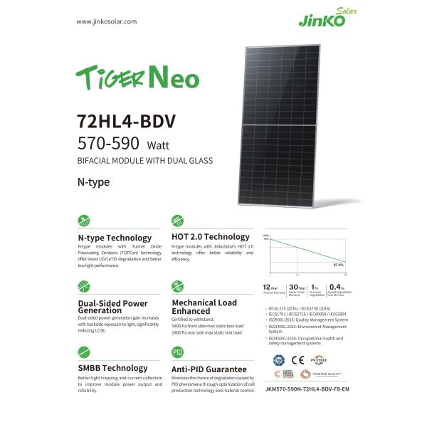 Maximum Series Fuse Rating 30A 570W 575W 580W 585W 590W Solar Water Heating Panel