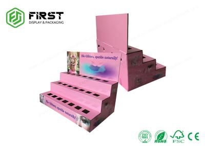 Feitos sob encomenda reciclados colorem a caixa de exposição de papel contrária impressa do cartão cosmético com furos para o retalho