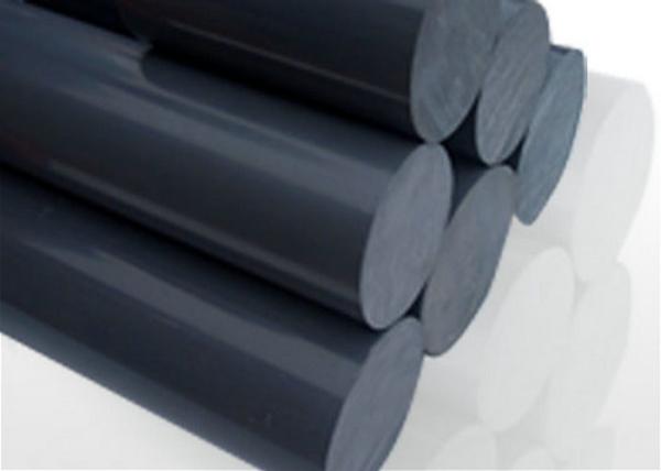Varilla de plástico gris oscuro, varilla de PVC resistente a ácidos y alcalinos, barra redonda de nylon