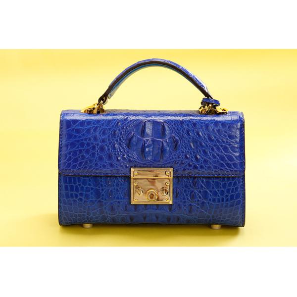 Genuine Alligator Skin Key Lock Closure Lady Small Handbag Authentic Crocodile Leather Women Flap Purse Shoulder Bag