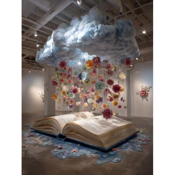 Custom-made Art Installations for Large Flower Pendant Original Indoor Display & Public Space (for Festivals and Store Anniversaries