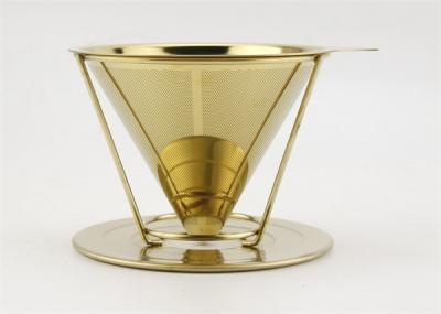 Four Cups Reusable Drip Coffee Filter , Stainless Steel Coffee Cone For Mugs / Cups