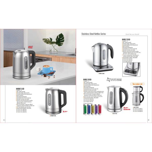 Stainless Steel Electric Kettle for Hotel Portable Water Kettle 1.6-2.0L Capacity