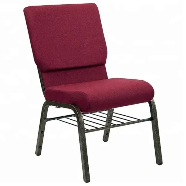 21 Stacking Church Chairs with 10CM Cushion Metal Frame