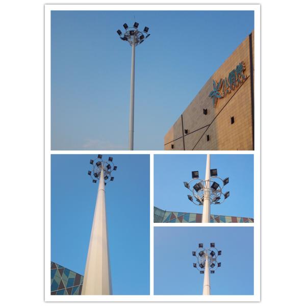 Alto palo poste de la plaza anticorrosiva de la ronda los 25M HDG con el panel redondo de la lámpara