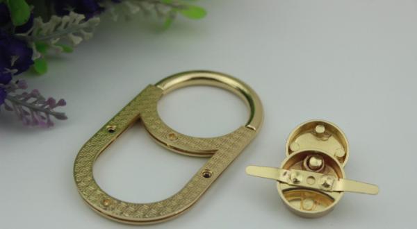New style luxury bag accessories hardware light gold metal twist locks