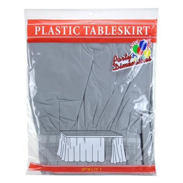Plain Style Disposable Plastic Table Skirts , Trade Show Table Skirt