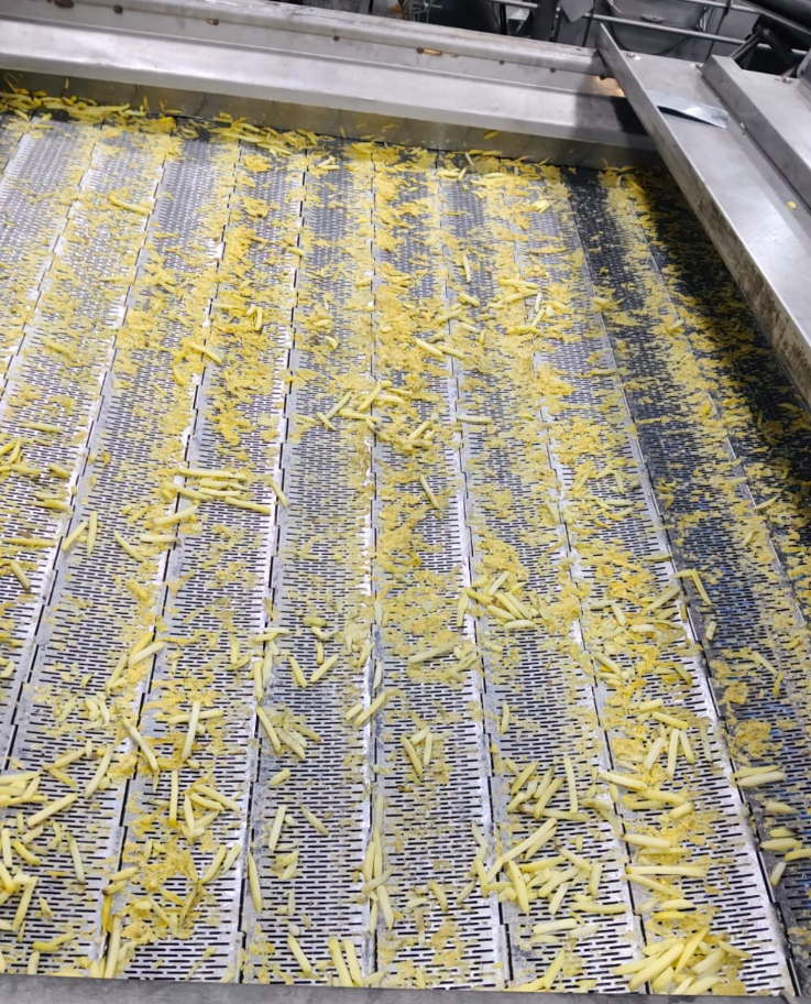 Stainless Steel Perforated Conveyor Belt For French Fries Vegetable Washing Dewatering Cooling Conveyor