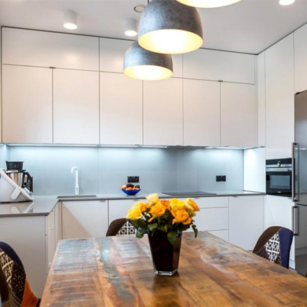 Latest Modern Design U Shape High Gloss Lacquer Modern Kitchen Wall Cabinet For Villa Home Apartment