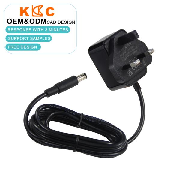 12V DC Power Adapter with UK 3-Pin Plug for CCTV, LED Lights Systems 1A 2A 3A dc 5.5x2.1mm Wall Plug Power Supply