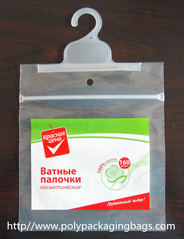 Красочные напечатанные бутоны хлопка упаковывая полиэтиленовый пакет с вешалкой крюка