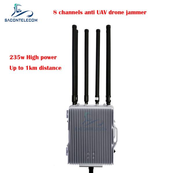 Waterproof Outdoor Drone Signal Jammer with 30W per Band and 1-3km Jamming Distance for Anti Drone Defense