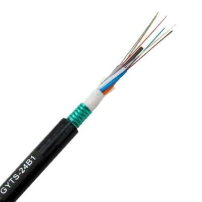 24 modos exteriores enterrados diretos do cabo de fibra ótica GYTS do núcleo únicos