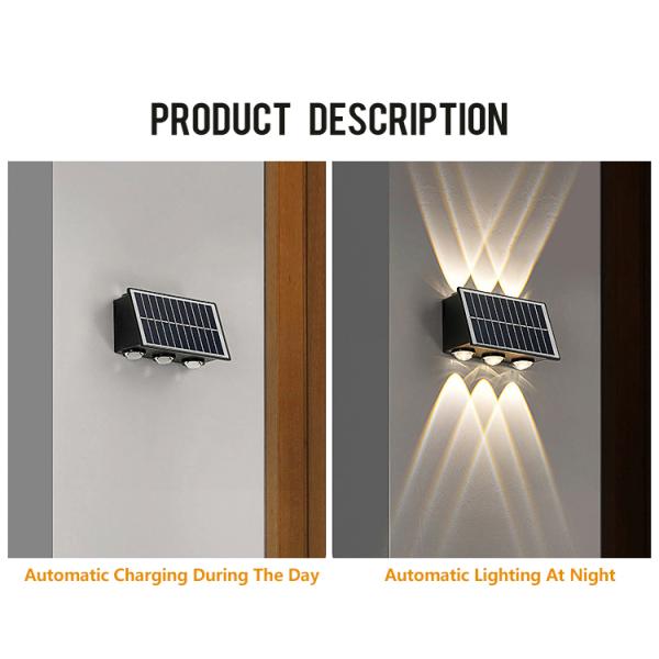 Modern Solar Wall Light for Waterproof Garden Decoration Home Night Light LED Outdoor