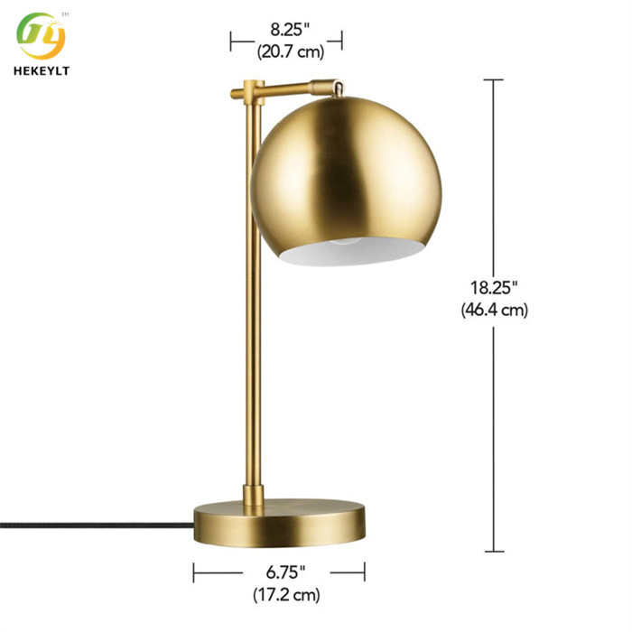 Настольная лампа D17.2 x H46.4cm ухода за больным золота металла круга E27
