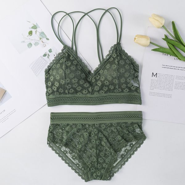 Best Quality Sexy Fashion Women Lace Panties Bra Set Low MOQ Underwear Wholesale Sexy Lace Bra Set Women