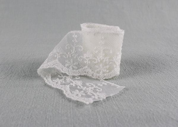 Embroidered Nylon Lace Trim Scalloped Edge Flower Ribbon Cotton Lace Tulle