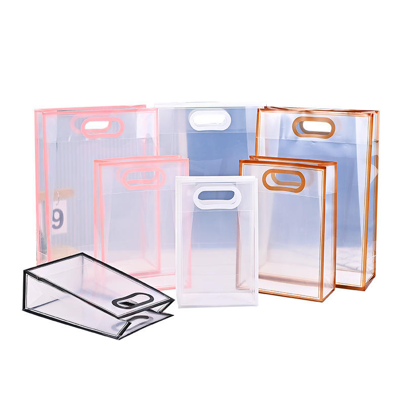 Wholesale Transparent PP Matte Handbags for Gifts, Clothing, and Plastic Shopping Bags with Customizable Logos.
