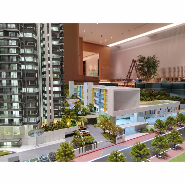 Multi Story Architectural Scale Model 1:100 Urban Architecture Model Green Landscaping