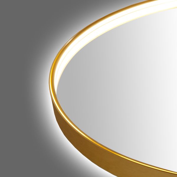 Luxury Circular Commercial Mirrors , Round Black Framed LED Bathroom Mirror