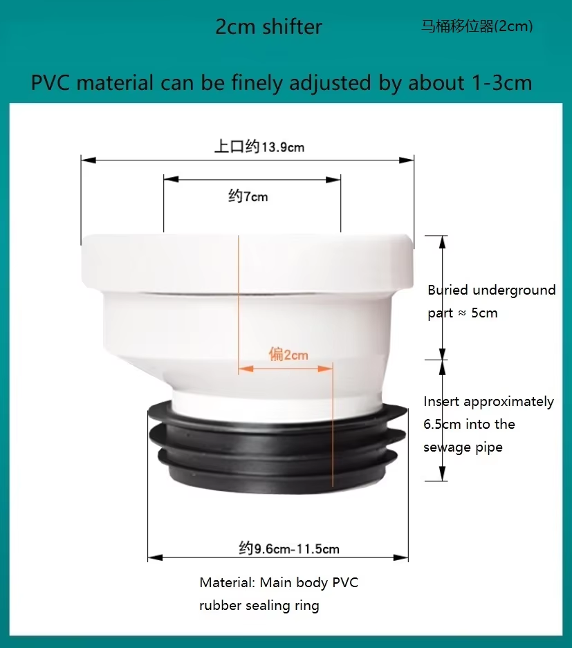 Toilet Connection Displacement Pipe Displacement Device; Toilet Seat Toilet Accessory Sewage Pipe Displacement Device