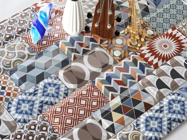 Modern Ceramic Wall Tiles 75x152mm Multiple Colors White Body